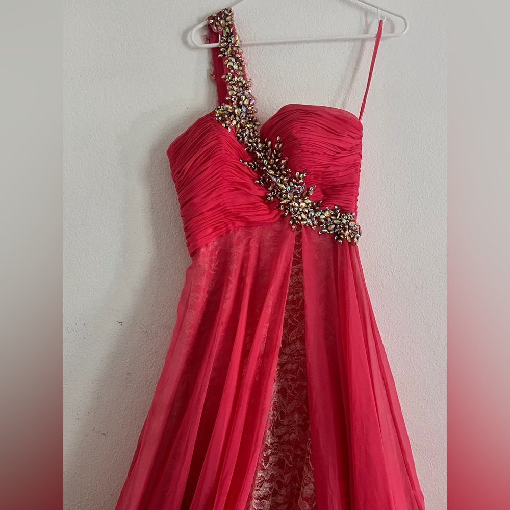 Prom Homecoming Salmon Pink Floor Length Dress Size M